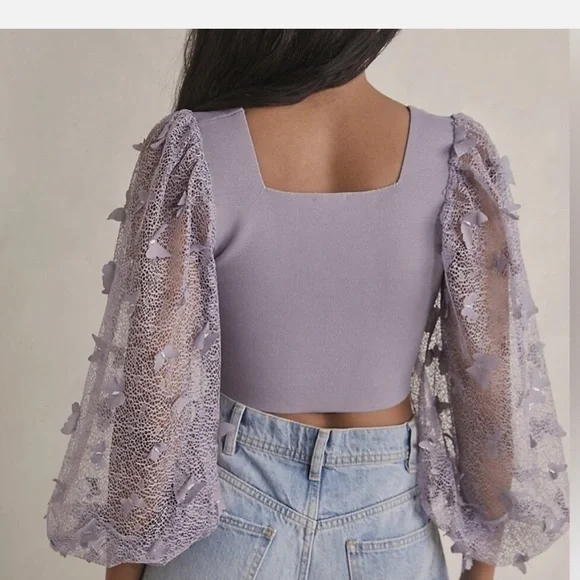Purple butterfly crop by Free People - Picture 2 of 2